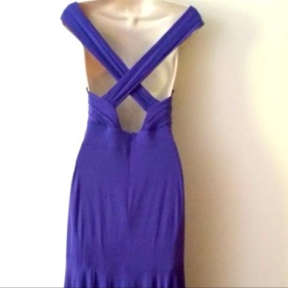 BCBGMaxAzria Crisscross Persian Blue Maxi Sz med - Picture 4 of 12